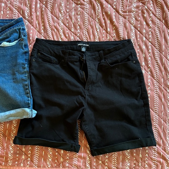DKNY Blue and Black Denim Shorts - Picture 4 of 6